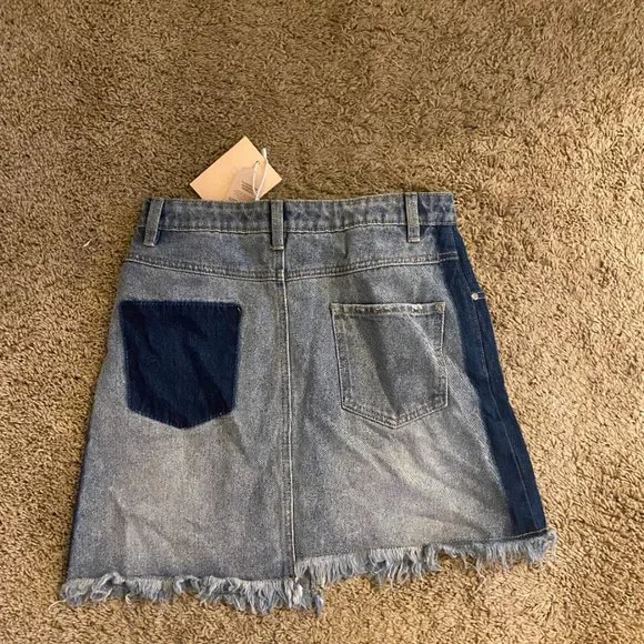 MINKPINK Two-Tone Jean Skirt - Picture 3 of 4
